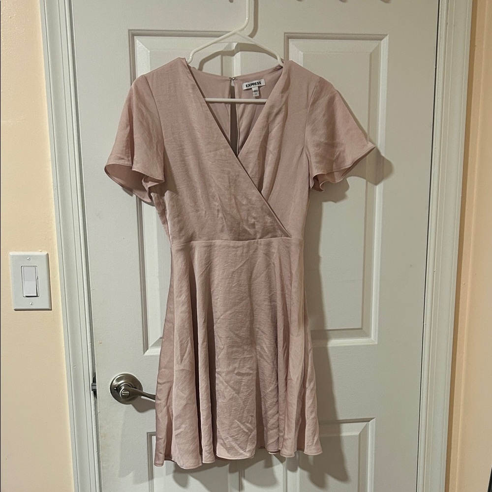 Express Blush Pink Mini Wrap Dress